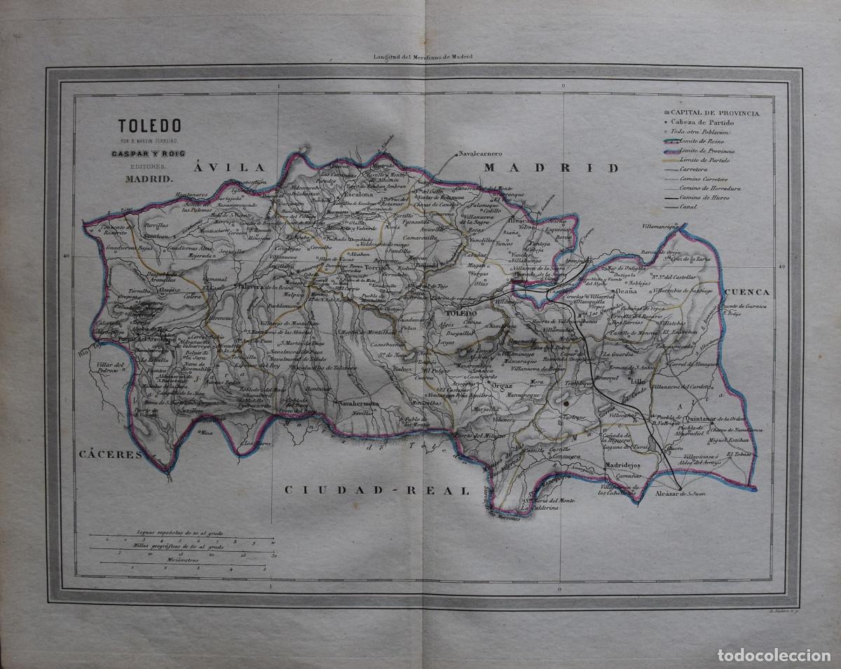 Zeitgen&ouml;ssische Karten: MAPA DE TOLEDO (1864- Mart&iacute;n FERREIRO y PERALTA)