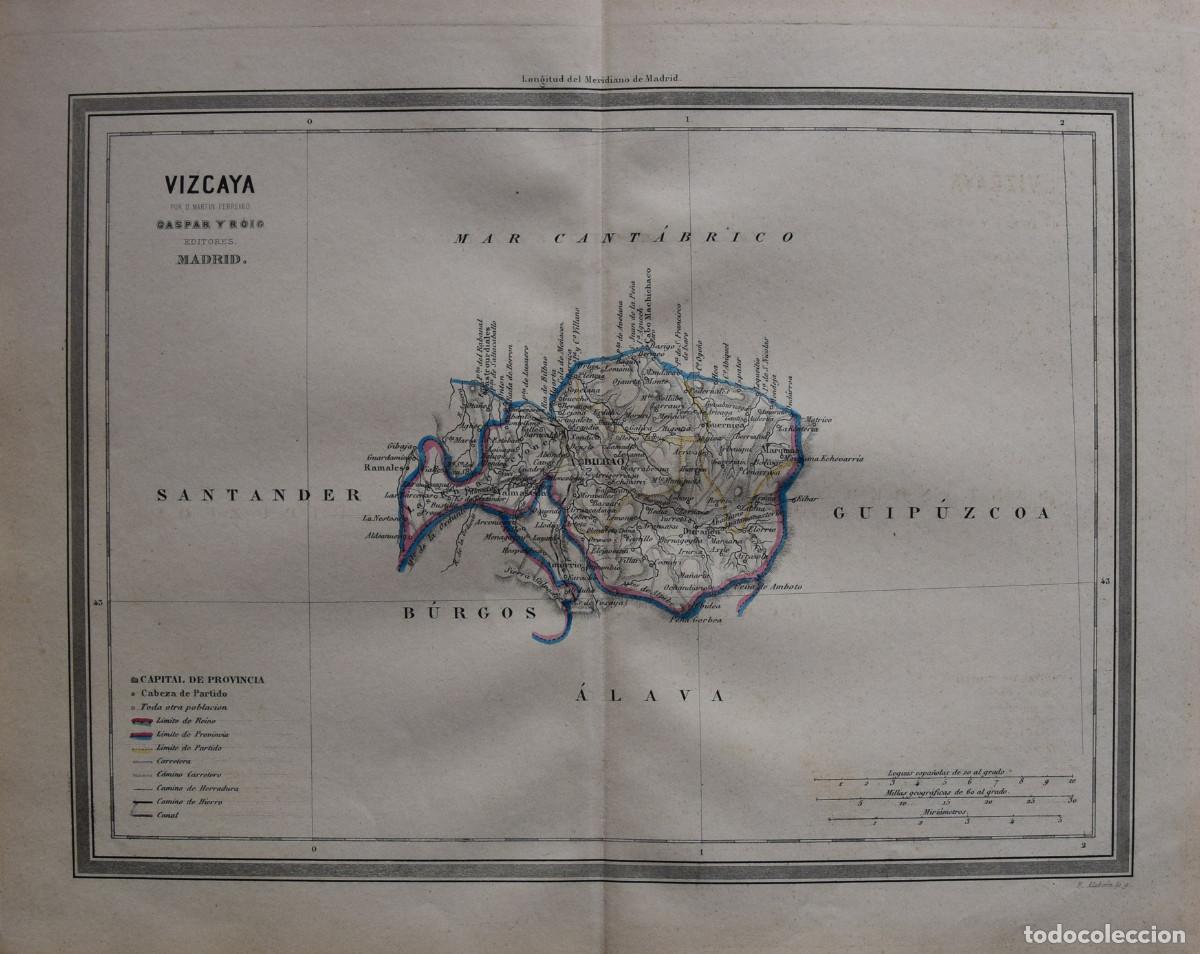 Zeitgen&ouml;ssische Karten: MAPA DE VIZCAYA (1864- Mart&iacute;n FERREIRO y PERALTA)