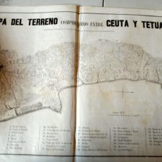 Mapas contemporáneos: MAPA DEL TERRENO COMPRENDIDO ENTRE CEUTA Y TETUÁN. Lote 371535116