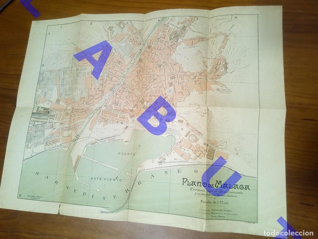 Mapas contempor&aacute;neos: MALAGA PLANO MANUEL ZALAZAR ENTELADO 50CM SIN FECHAR MARTIN BARCELONA CM5