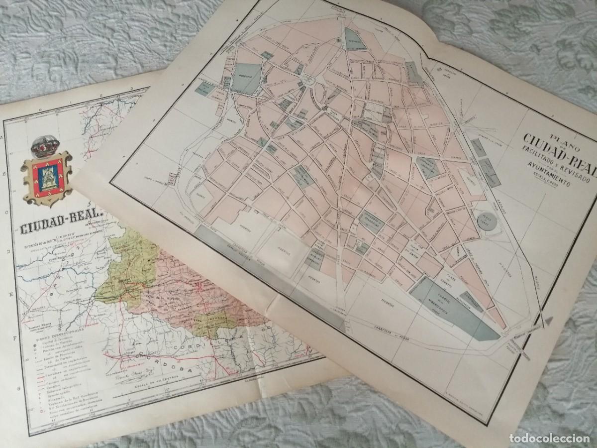 Mapas contempor&aacute;neos: MAPAS ORIGINALES 1901 Y 1913. PROVINCIA DE CIUDAD REAL + PLANO CIUDAD DE CIUDAD REAL. BENITO CH&Iacute;AS.