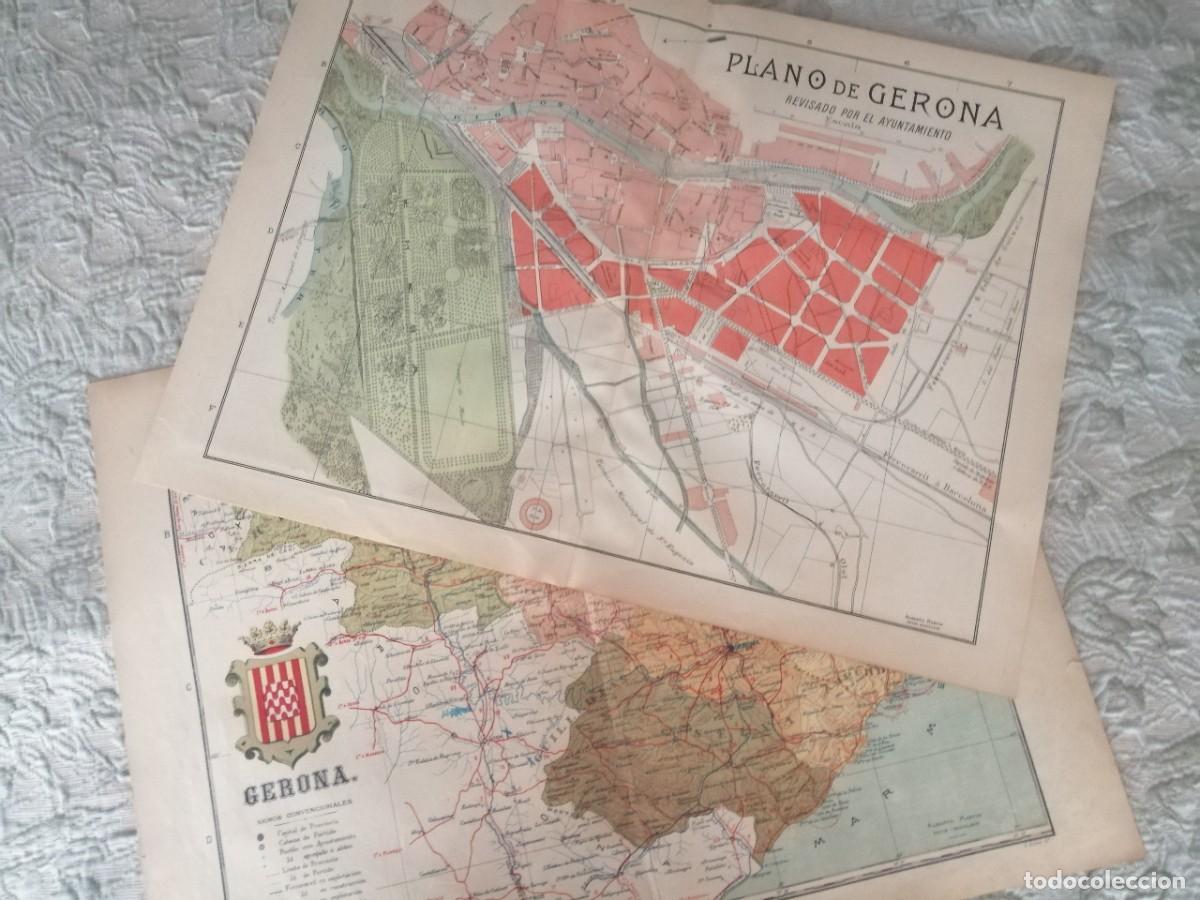 Mapas contempor&aacute;neos: MAPAS ORIGINALES 1901 Y 1913. PROVINCIA DE GIRONA + PLANO CIUDAD DE GIRONA. BENITO CH&Iacute;AS.