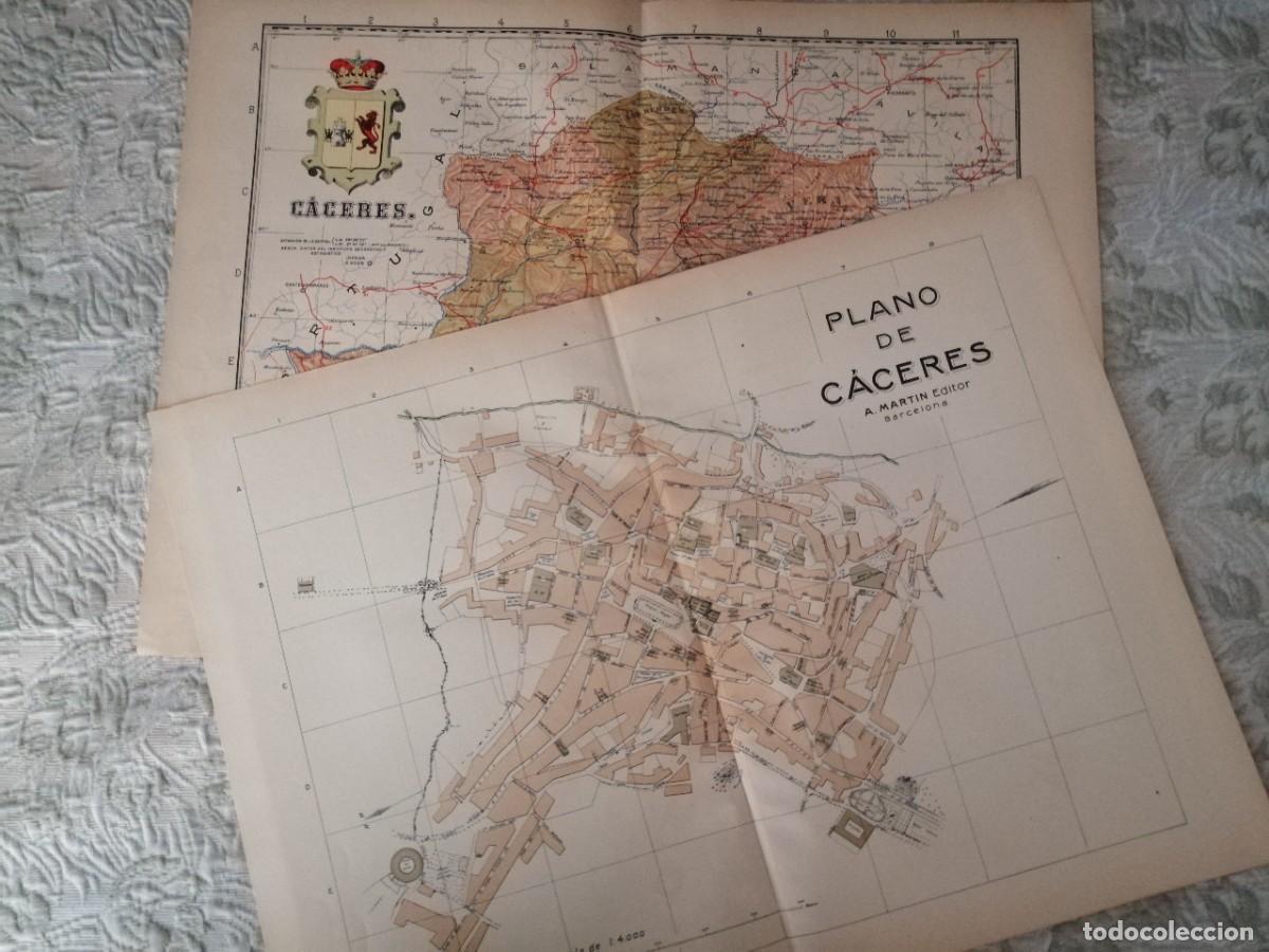 Mapas contempor&aacute;neos: MAPAS ORIGINALES 1901 Y 1913. PROVINCIA DE C&Aacute;CERES + PLANO CIUDAD DE C&Aacute;CERES . BENITO CH&Iacute;AS.