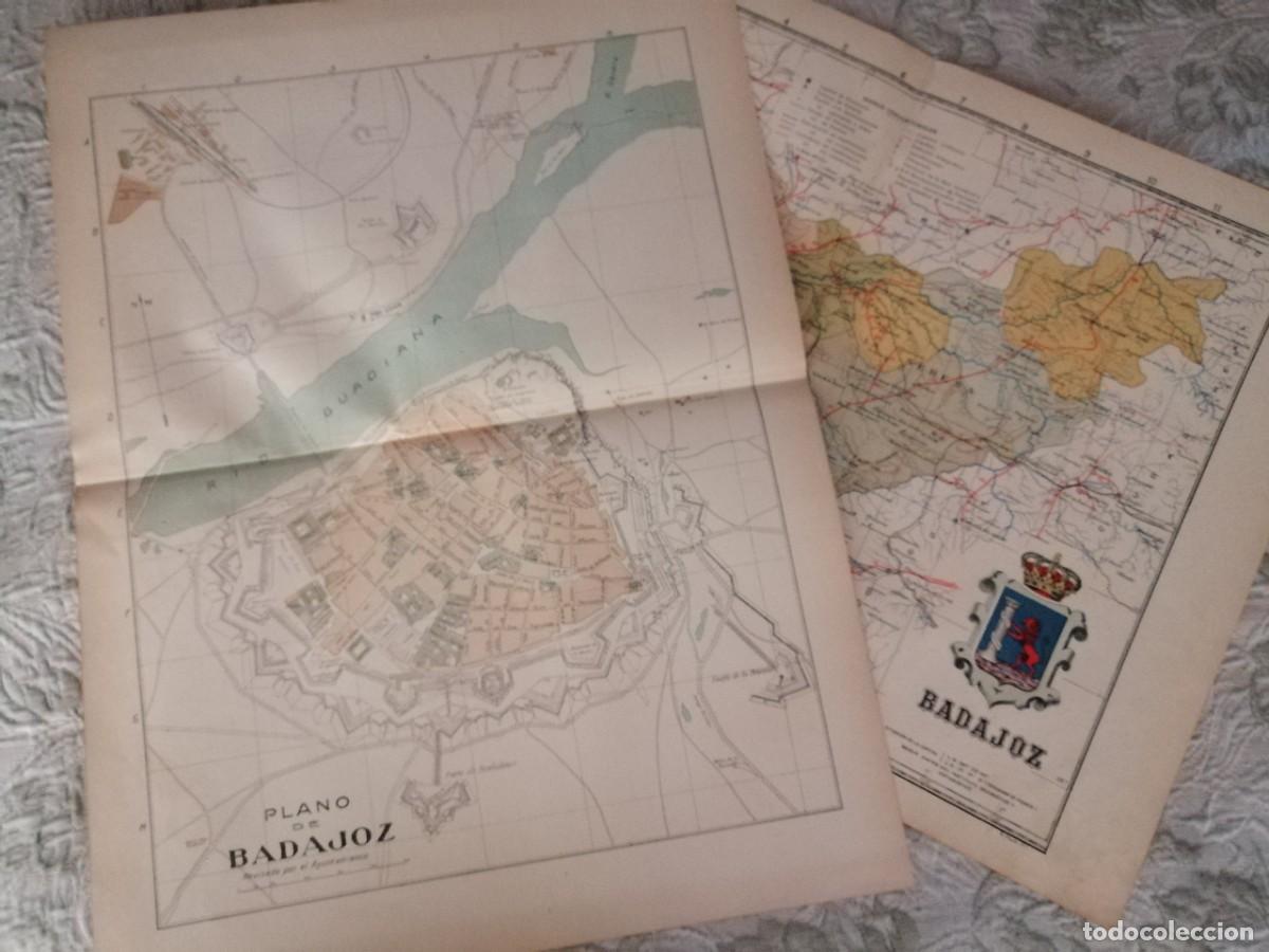Mapas contempor&aacute;neos: MAPAS ORIGINALES 1901 Y 1913. PROVINCIA DE BADAJOZ + PLANO CIUDAD DE BADAJOZ . BENITO CH&Iacute;AS.