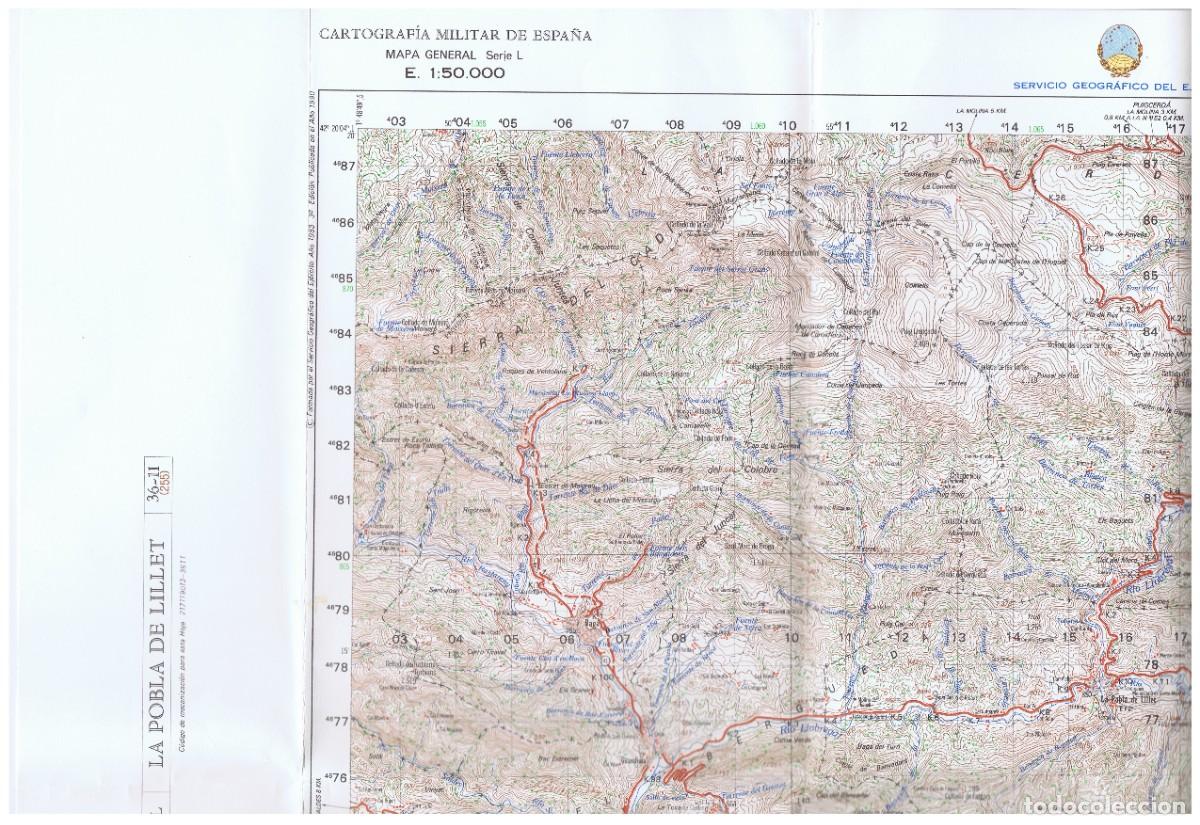 Mapas contempor&acirc;neos: MAPA DE LA POBLA DE LILLET HOJA 36-11 (255) E 1:50.000 CARTOGRAF&Iacute;A MILITAR DE ESPA&Ntilde;A - 1983 3A EDICI