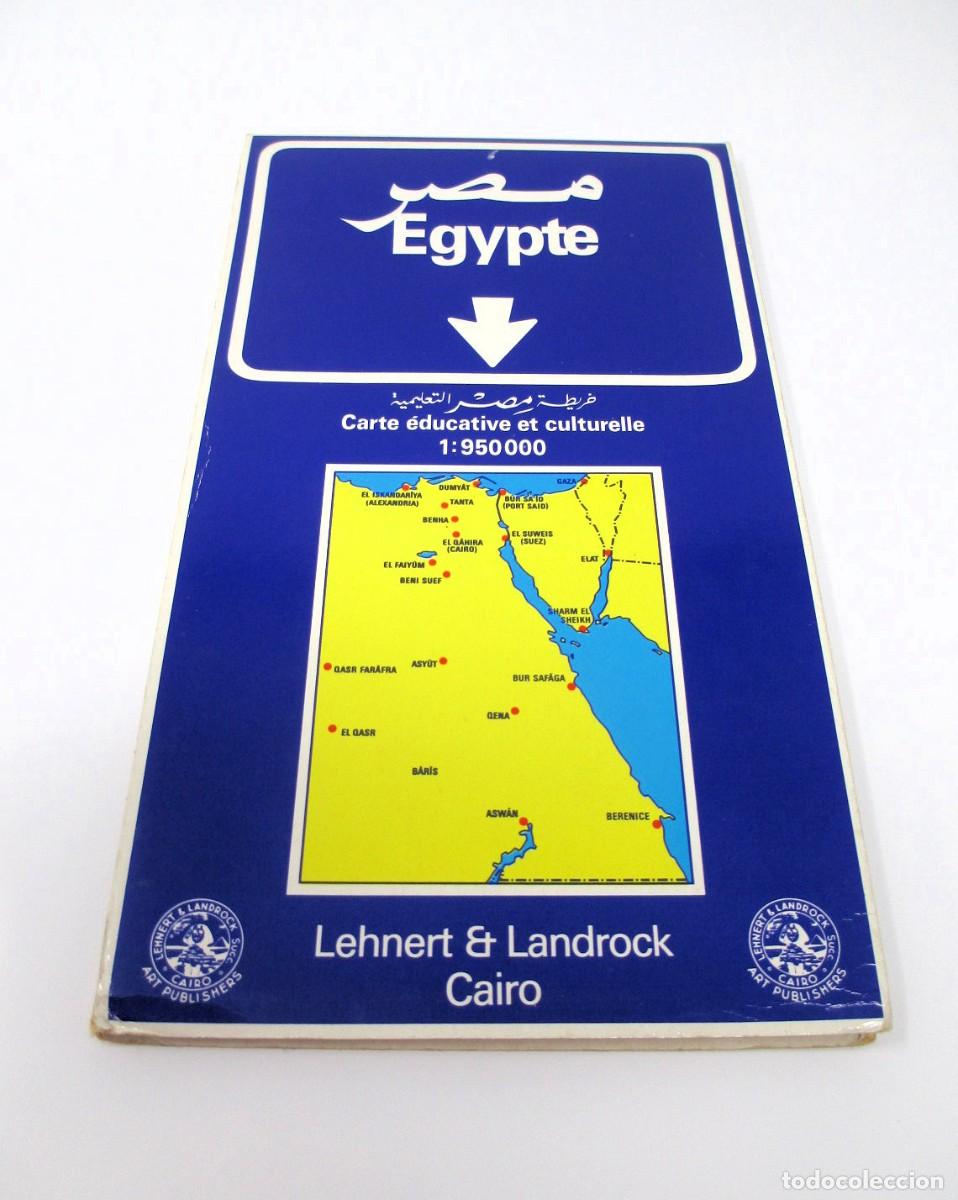 Zeitgen&ouml;ssische Karten: Gran Mapa de Egipto Lehnert & Landrock Cairo. Escala 1: 950.000. Mapa original de Egipto a&ntilde;os 80