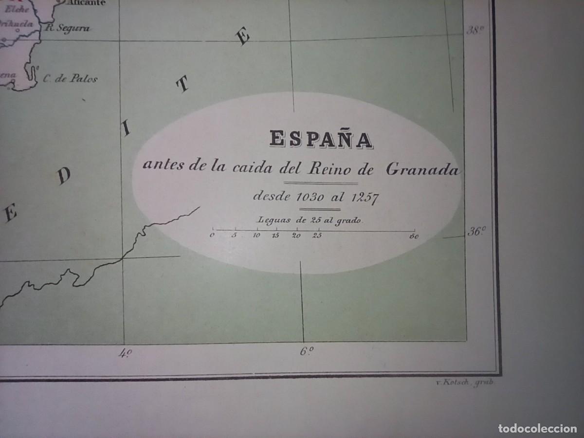 Contemporary maps: MAPA HIST&Oacute;RICO ESPA&Ntilde;A REINO DE GRANADA, BARCELONA, 1883, KOTSH/OSLER, GRAN TAMA&Ntilde;O Y ESTADO.