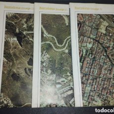 Mapas contemporáneos: BARCELONA 3 DESPLEGABLES , POBLE A POBLE IMATGES AÈRIES DE CATALUNYA 2005 118X95 CM POR MAPA APROX