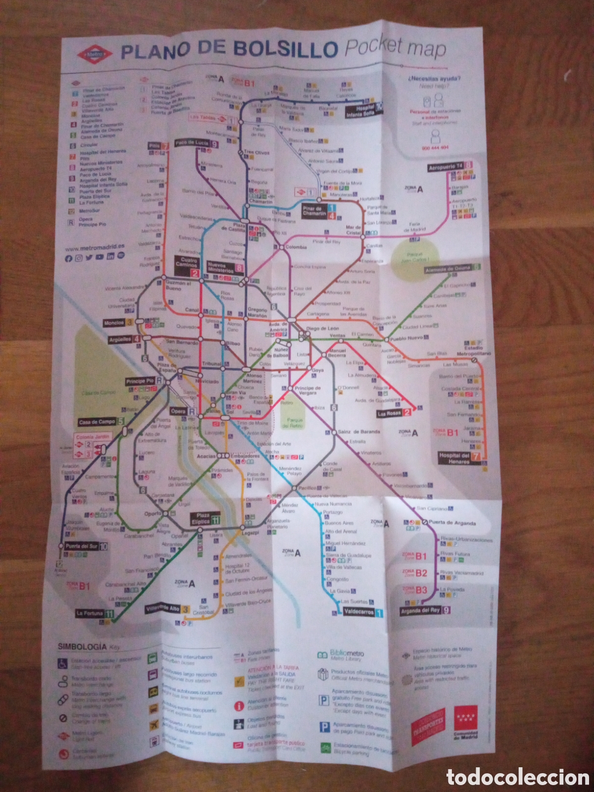 Mapas contempor&aacute;neos: Plano de bolsillo metro Madrid - Foto 3