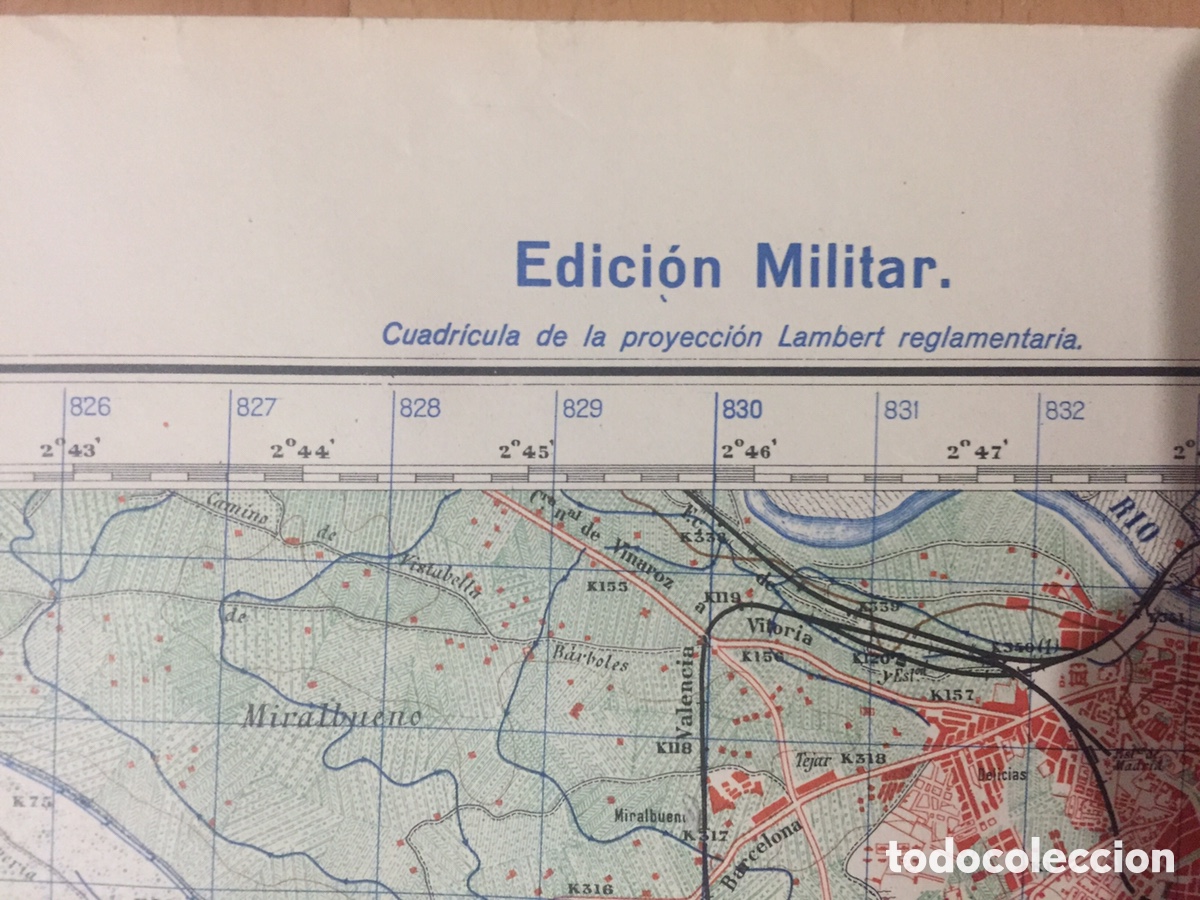 Mapas contempor&aacute;neos: Mapa de Zaragoza, edici&oacute;n militar 1953 - Foto 3