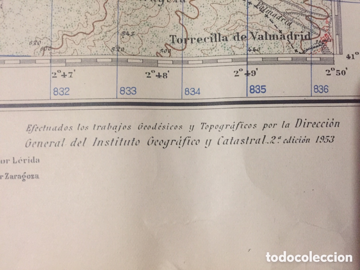 Mapas contempor&aacute;neos: Mapa de Zaragoza, edici&oacute;n militar 1953 - Foto 4
