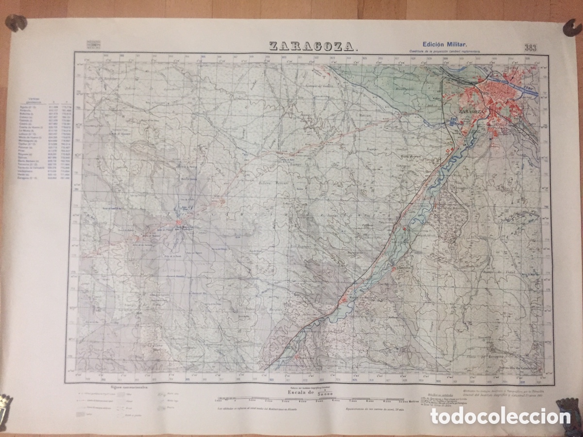Mapas contempor&aacute;neos: Mapa de Zaragoza, edici&oacute;n militar 1953 - Foto 1