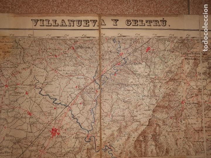 Mapas contempor&aacute;neos: ANTIGUO MAPA VILLANUEVA Y GELTRU A&Ntilde;O 1928 - ENTELADO.