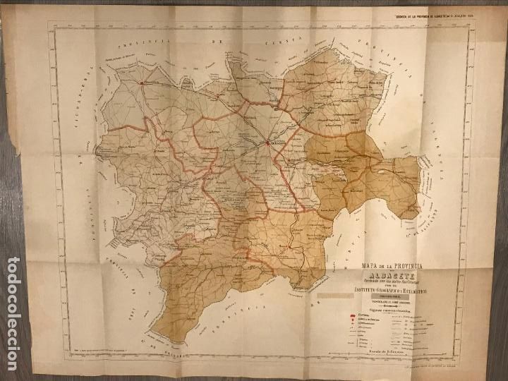 Mapas contempor&aacute;neos: Mapa Cronica de la provincia de Albacete Joaquin Roa Erostarbe a&ntilde;o 1891 1894 articulo original