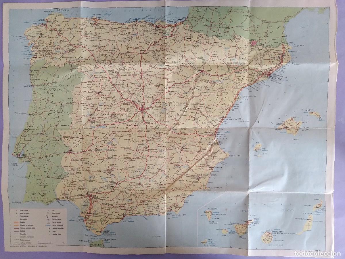 Mappe contemporanee: ANTIGUO MAPA CARRETERAS ESPA&Ntilde;A PRODUCCIONES MYRGA A&Ntilde;O 1973.