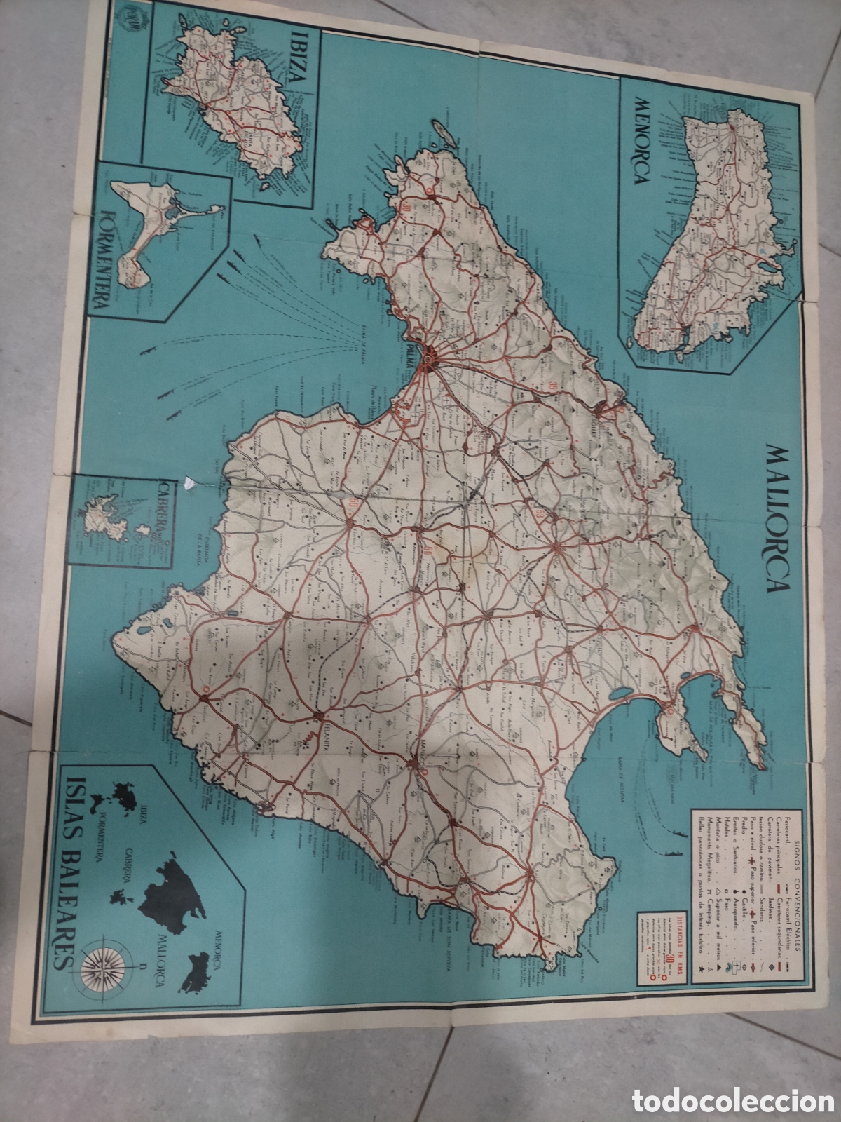 Mapas contempor&aacute;neos: MAPA ISLAS BALEARES. PORAM. 1966 - Foto 2