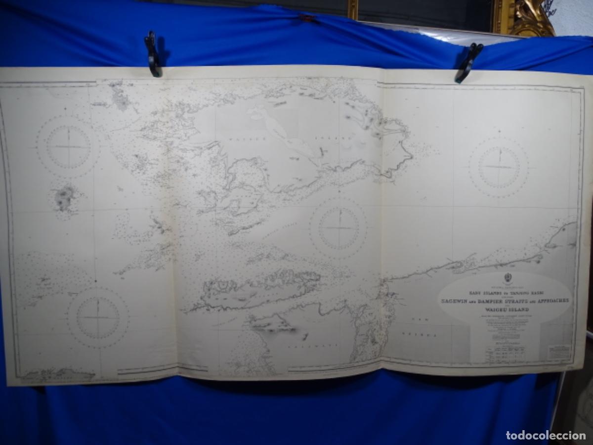 Mappe contemporanee: MAPA NEW GUINEA NORTH WEST COAST. CABU. SAGEWIN. WAIGEU. 1920. 139x71 CM.
