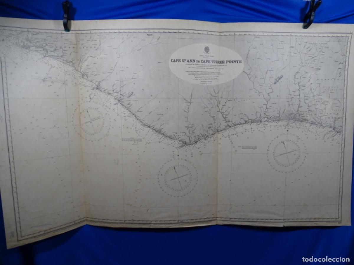 Mappe contemporanee: MAPA AFRICA WEST COUST. CAPE SANT ANN TO CAPE THREE POINTS. 1936. 121X71 CM.
