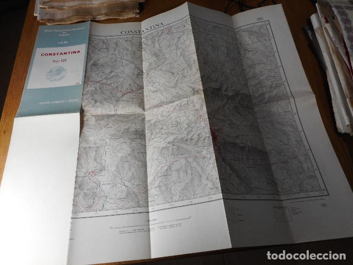Mappe contemporanee: ANTIGUO MAPA TOPOGRAFICO CONSTANTINA SEVILLA 1971