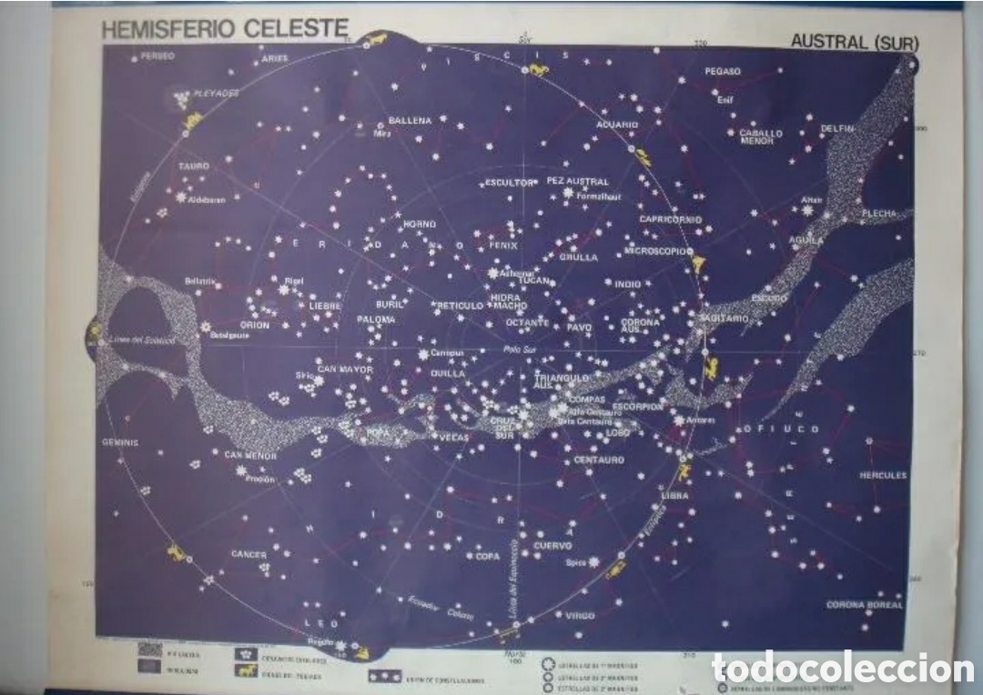 Mapas contempor&aacute;neos: mapa mural escolar doble cara planisferio celeste - Foto 1