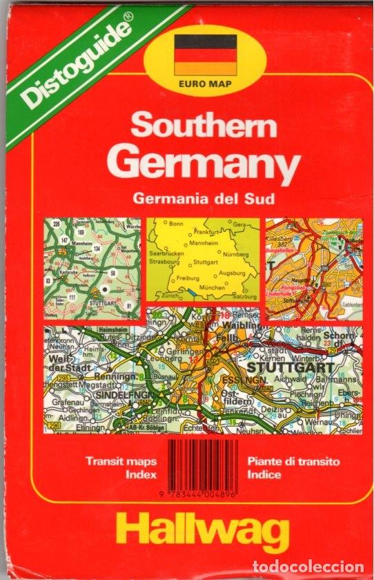 Mapas contempor&aacute;neos: DEUTSCHLAND ALEMANIA DEL SUR *** MAPA DESPLEGABLE A&Ntilde;O 1990