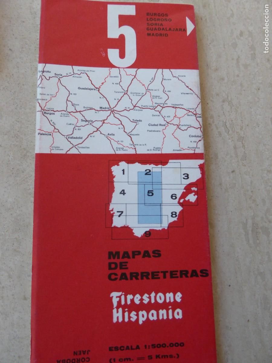 Mapas contempor&aacute;neos: MAPA DE CARRETERAS. FIRESTONE HISPANIA. 5.