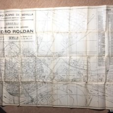 Mapas contemporáneos: NUEVO PLANO DE SEVILLA Y EXPOSICIÓN IBERO AMERICANA 1929 ALMACENES PEDRO ROLDÁN