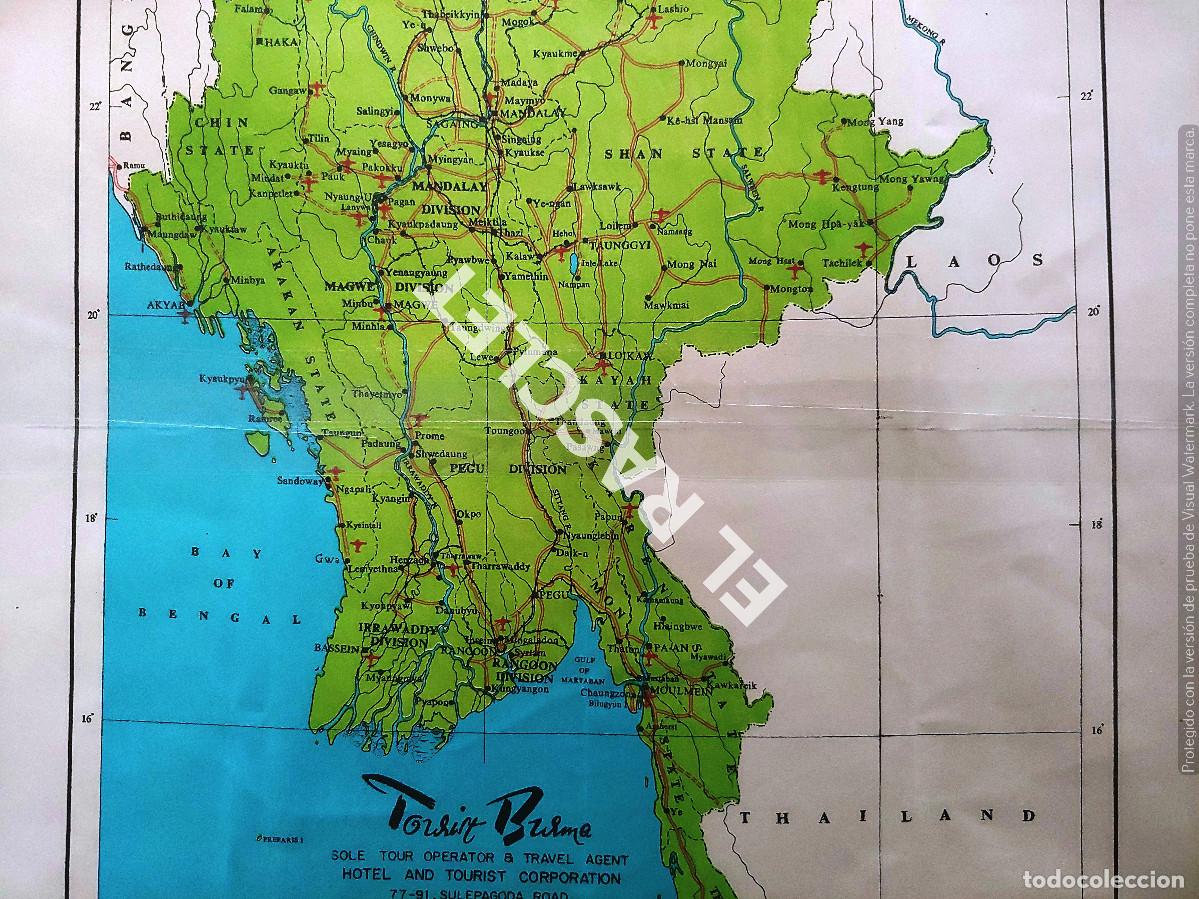 Mapas contempor&aacute;neos: POSTER MAPA DE LA REPUBLICA DE BURMA - Foto 4