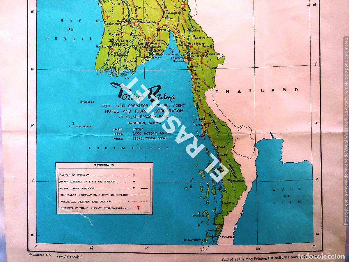 Mapas contempor&aacute;neos: POSTER MAPA DE LA REPUBLICA DE BURMA - Foto 5
