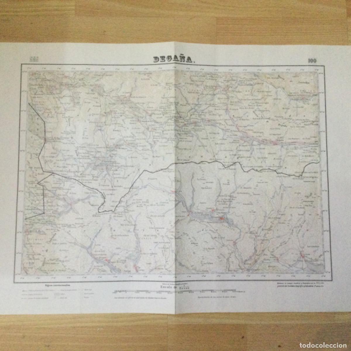 Mapas contempor&aacute;neos: Mapa topogr&aacute;fico DEGA&Ntilde;A. 70 X 50 cms. NUEVO - Foto 1