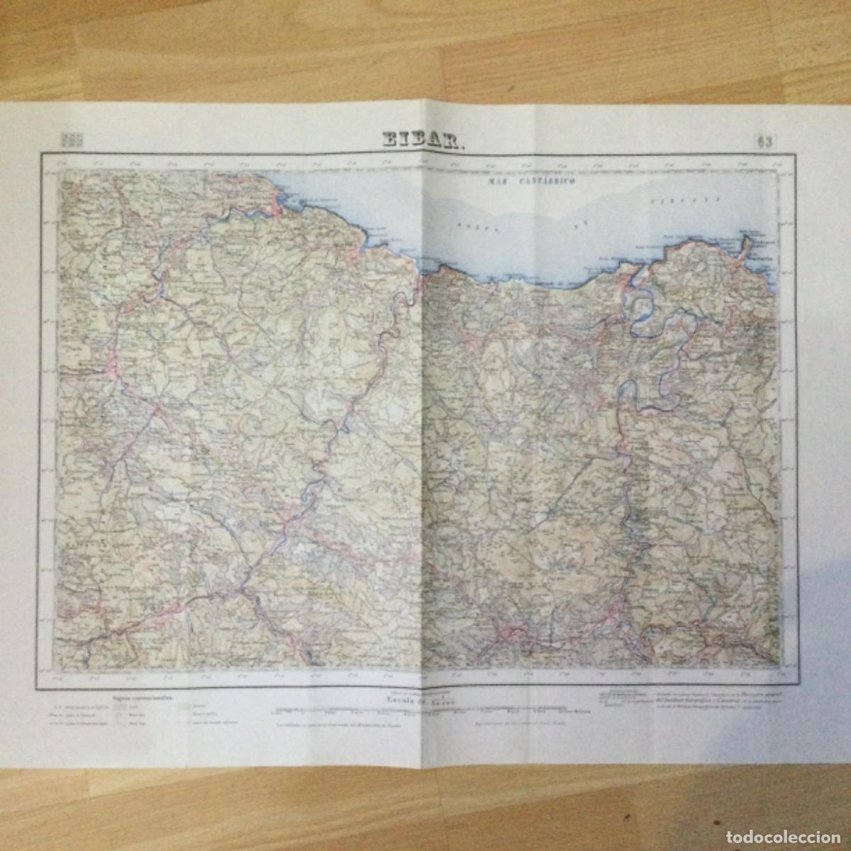 Mapas contempor&aacute;neos: Mapa topogr&aacute;fico &Eacute;IBAR. 70 x 50 cms. NUEVO - Foto 1