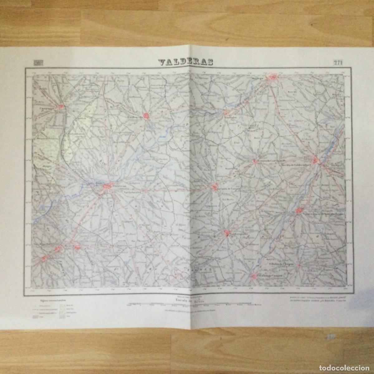 Mapas contempor&aacute;neos: Mapa Topogr&aacute;fico VALDERAS. 70x50 cms. NUEVO - Foto 1