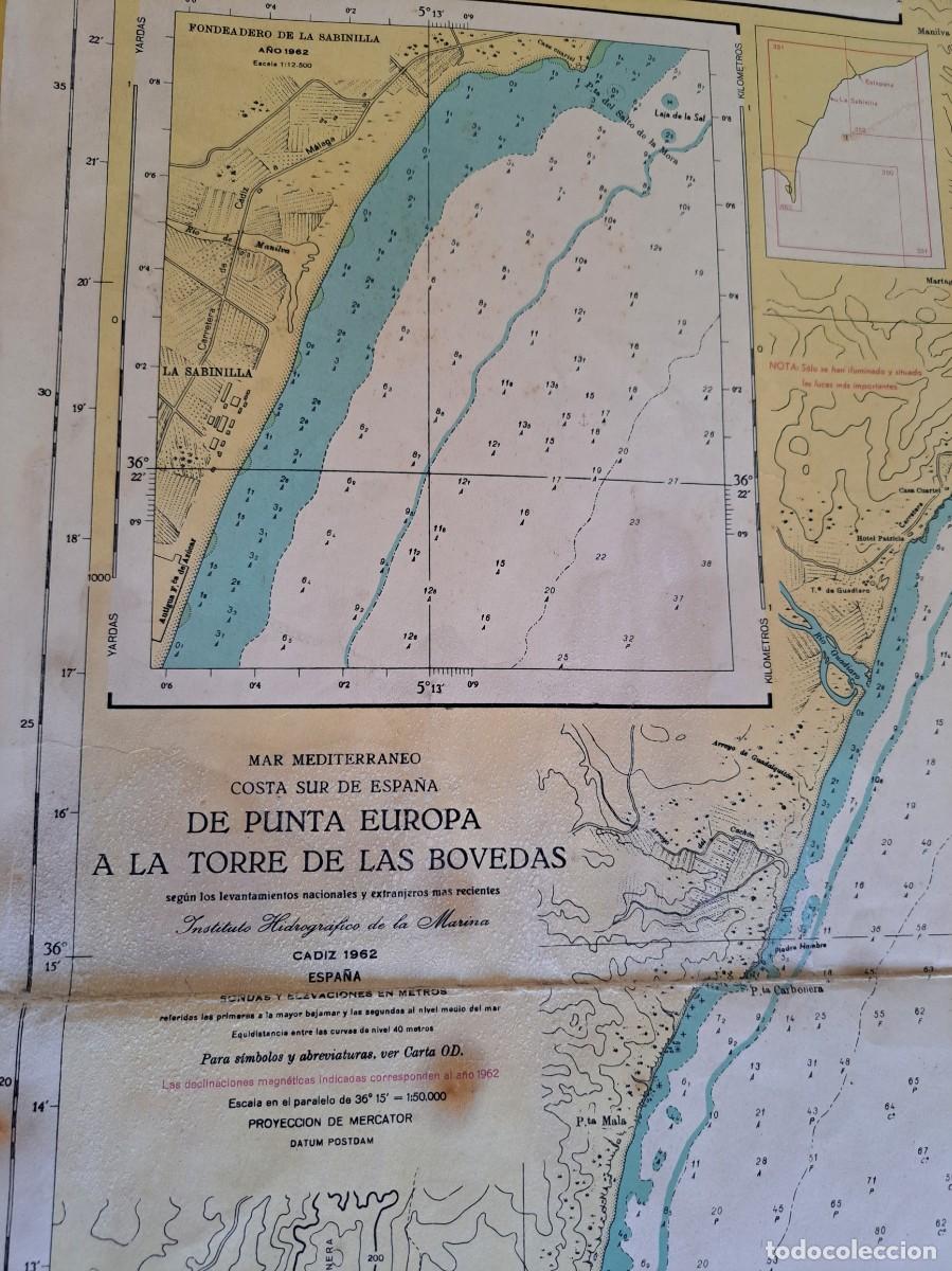 CARTA NÁUTICA DE PUNTA EUROPA A LA TORRE DE LAS BÓVEDAS. Nº 351 (MAR  MEDITERRÁNEO COSTA SUR)