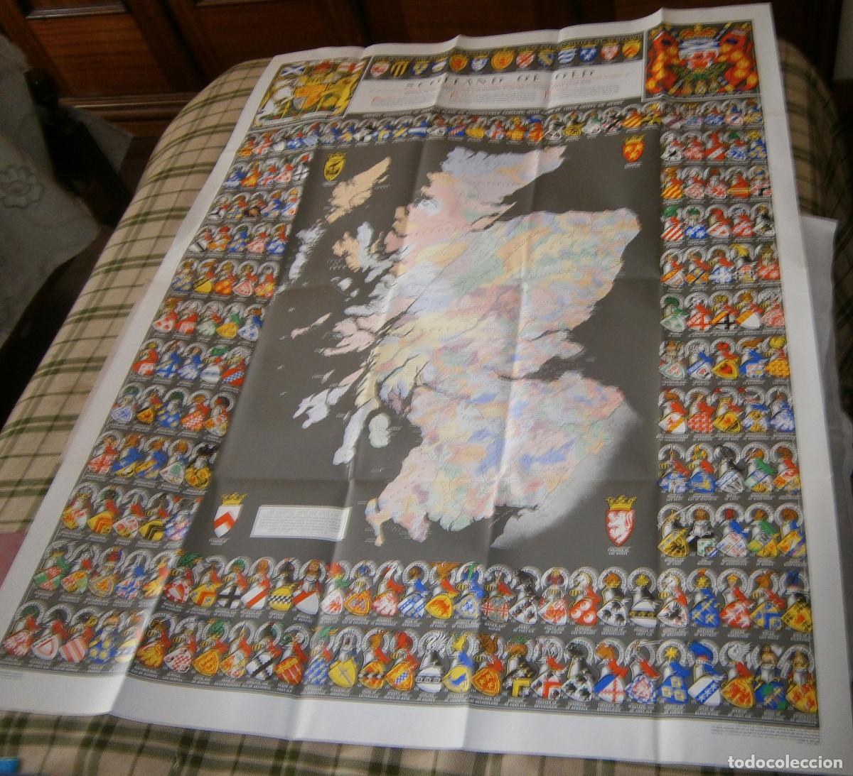 Mapas contempor&aacute;neos: mapa con los escudos de los clanes Escocia - Foto 1