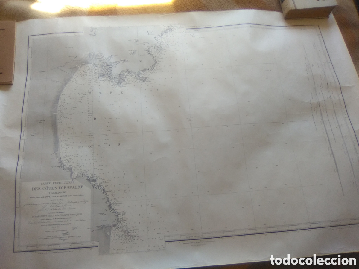 Mapas contempor&acirc;neos: Mapa golfo de Rosas- edici&oacute;n francesa de 1938- ver fotos.