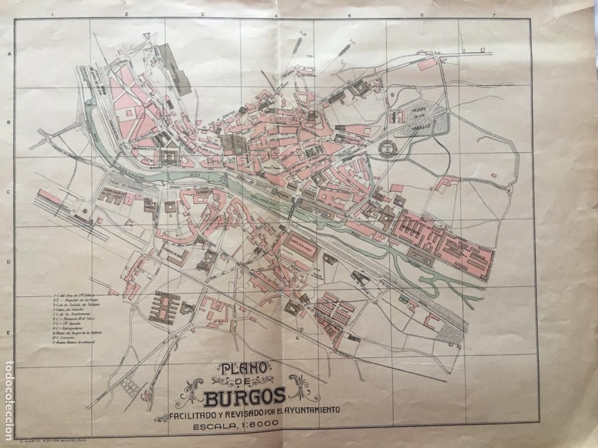 Mapas contempor&aacute;neos: PLANO DE BURGOS. ALBERTO MART&Iacute;N EDITOR-BARCELONA. 1915