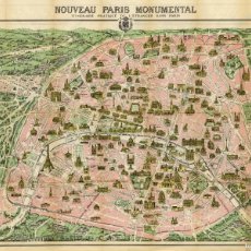 Mapas contemporáneos: 1928 - PLANO DE PARIS LECONTE CON CARPETILLA CONTENEDORA DOS CARAS