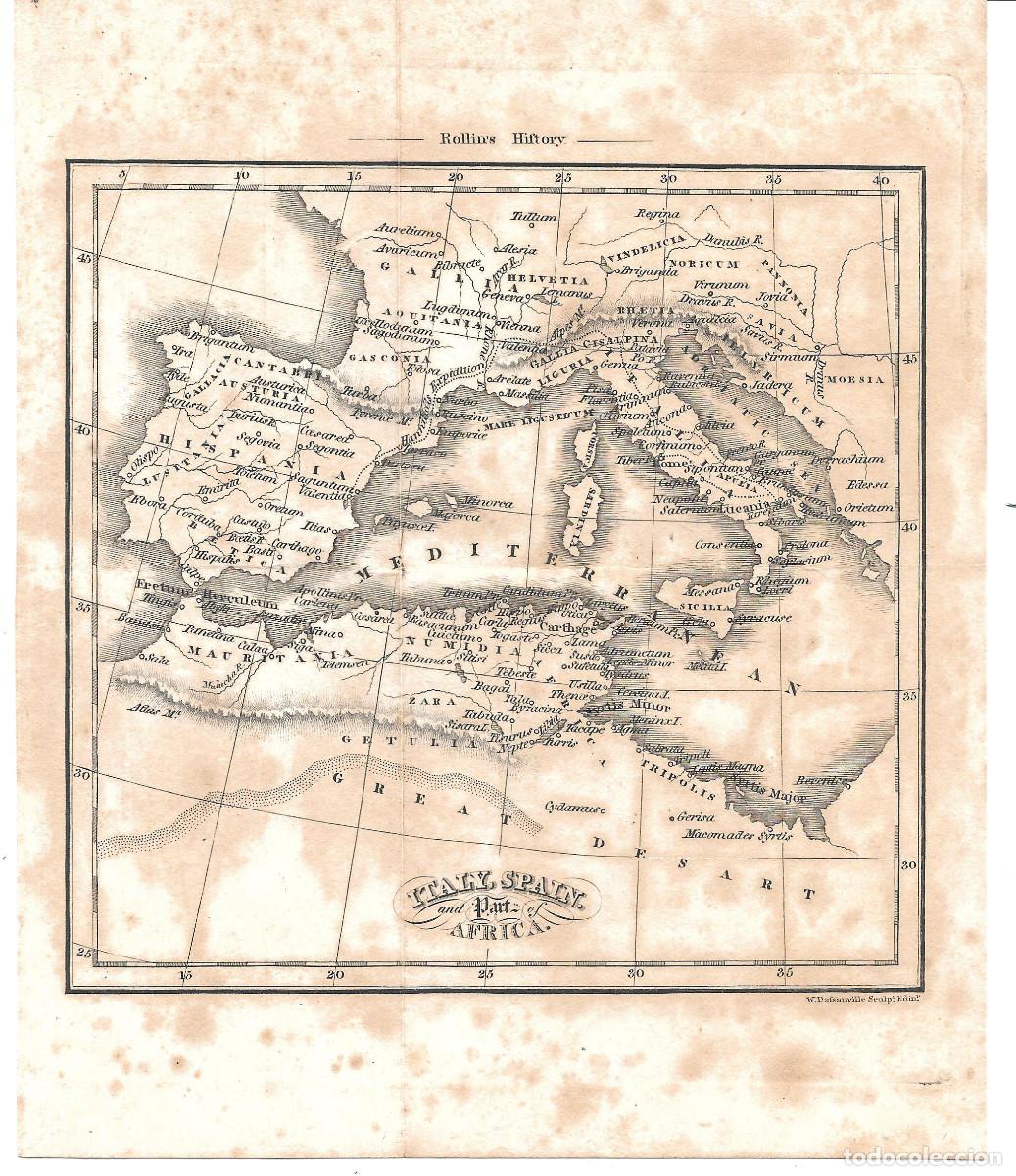 Mapas contempor&aacute;neos: Mapa del Mediterr&aacute;neo occidental, h. 1800 - Foto 1