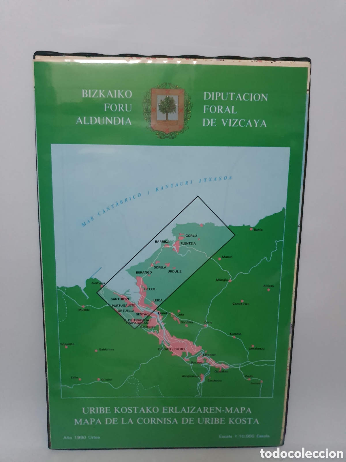 Mapas contempor&acirc;neos: MAPA DE LA CORNISA DE URIBE KOSTA. DIPUTACION FORAL DE VIZCAYA. 1990.