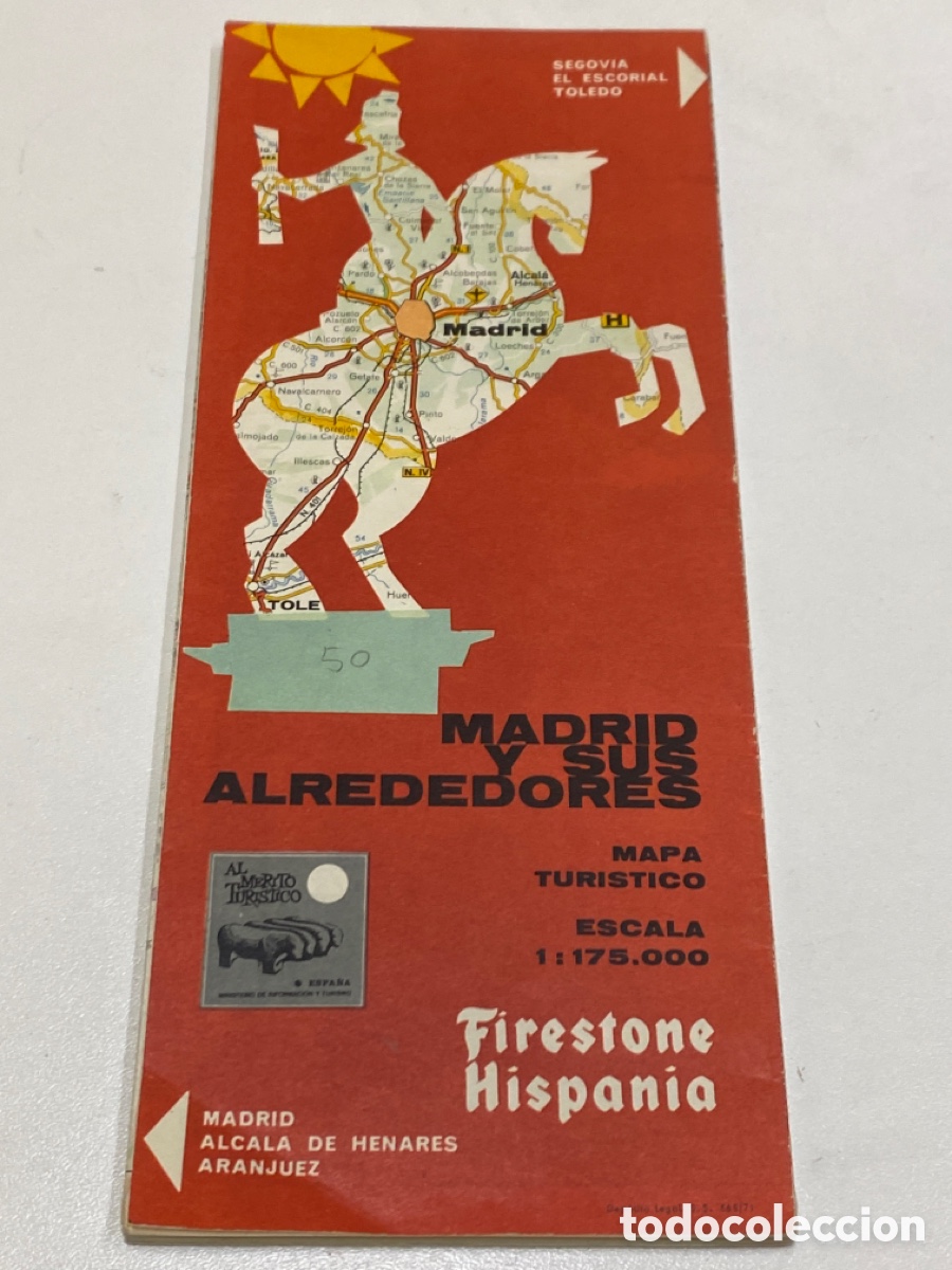 Mapas contempor&acirc;neos: Mapa Tur&iacute;stico Firestone Hispania Madrid y sus Alrededores 1971 Escala 1:175000