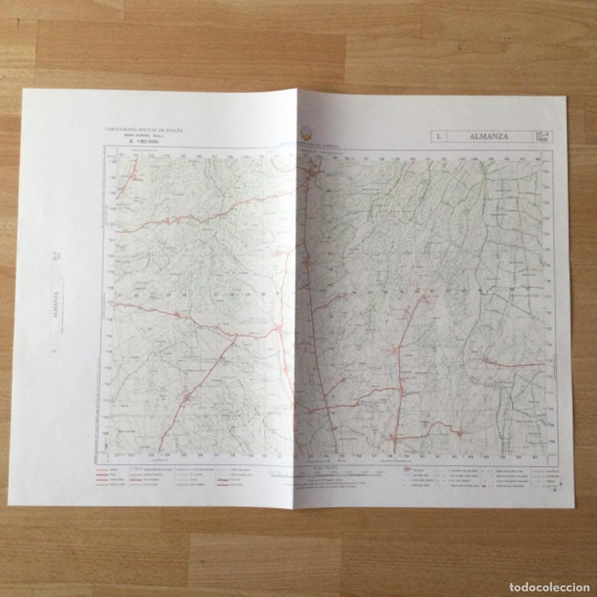 Mapas contempor&acirc;neos: Mapa Topogr&aacute;fico &ldquo; ALMANZA &ldquo; Servicio Geogr&aacute;fico del Ejercito.