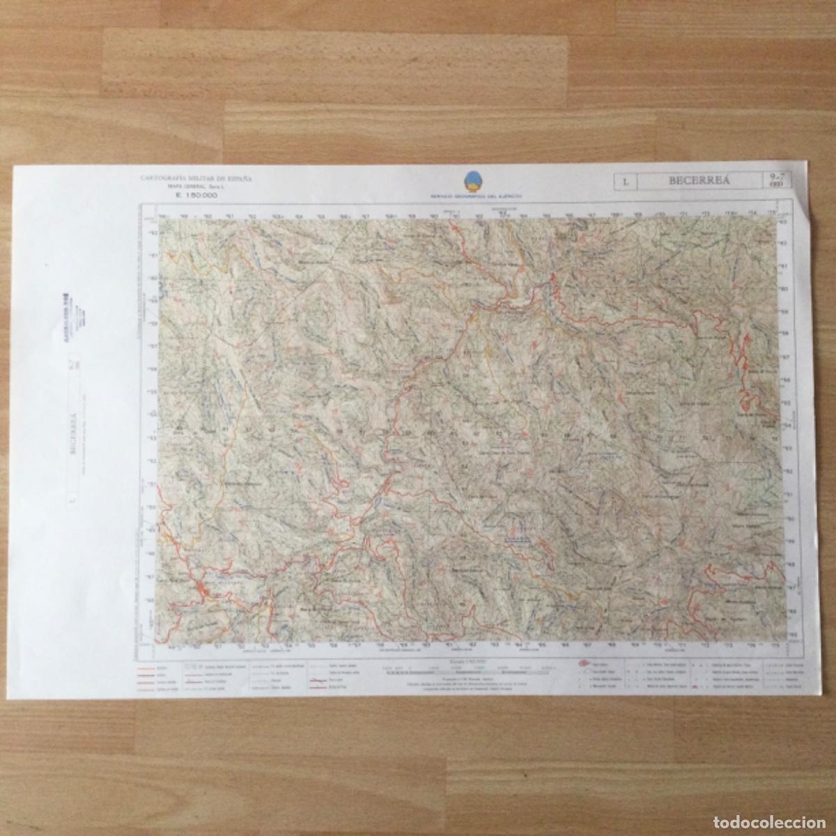 Mapas contempor&acirc;neos: Mapa Topogr&aacute;fico &ldquo;BECERREA&rdquo; Servicio Geogr&aacute;fico del Ejercito.