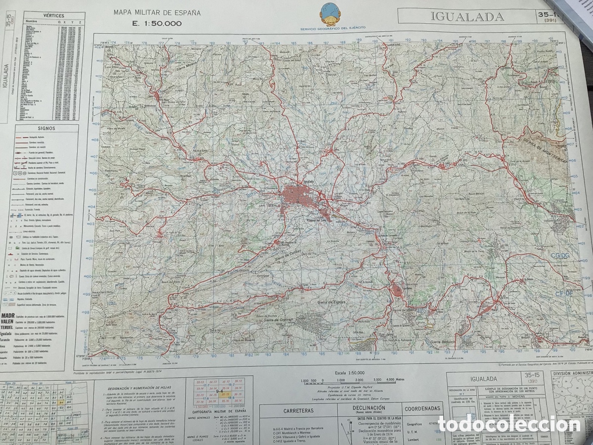Mapas contempor&aacute;neos: MAPA MILITAR DE ESPA&Ntilde;A. IGUALADA - Foto 1