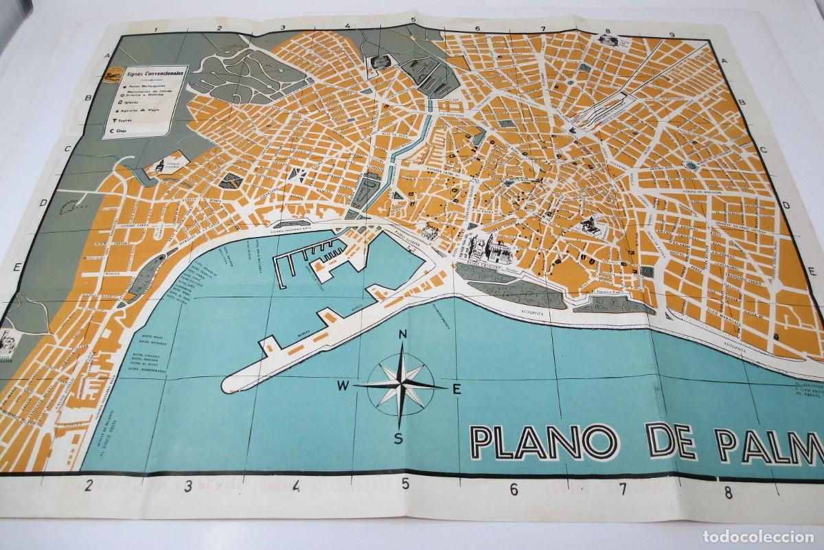 Zeitgen&ouml;ssische Karten: Plano de Palma de Mallorca de Orientaci&oacute;n tur&iacute;stica - A&ntilde;os 60 en castellano