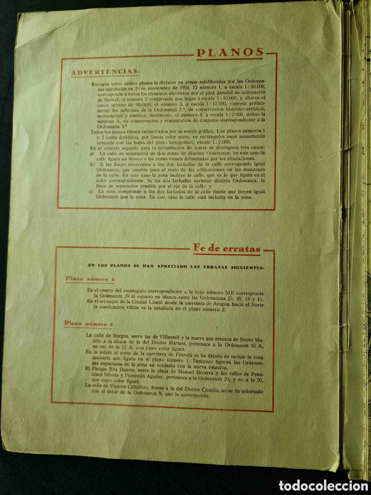 Mapas contempor&aacute;neos: MADRID PLANOS ORDENANZAS MUNICIPALES DE LA EDIFICACI&Oacute;N 1950 - Foto 2