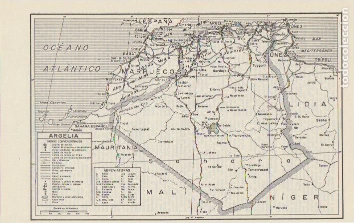 Mapas contempor&aacute;neos: * &Aacute;FRICA * Mapa de ARGELIA - 1965