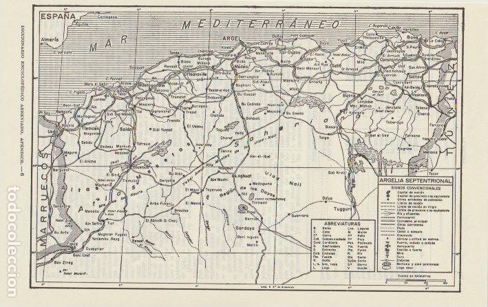 Mapas contempor&aacute;neos: * &Aacute;FRICA * Mapa de ARGELIA SEPTENTRIONAL - 1965