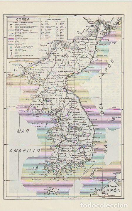 Mapas contempor&aacute;neos: * ASIA * Mapa COREA - 1965 - Foto 1