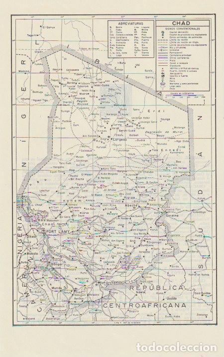 Mapas contempor&aacute;neos: * &Aacute;FRICA * Mapa CHAD - 1965 - Foto 1