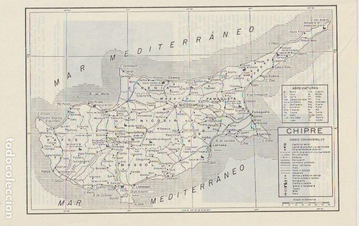 Mapas contempor&aacute;neos: * EUROPA * Mapa CHIPRE - 1965